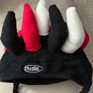 Ski hat with fun horn like pokey things on top